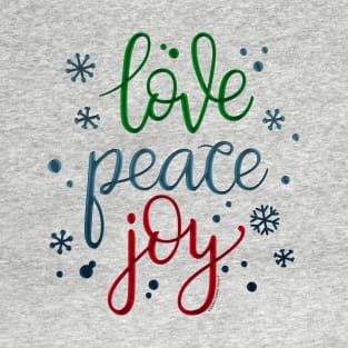 Holiday Colors Love Peace Joy Christmas T-Shirt